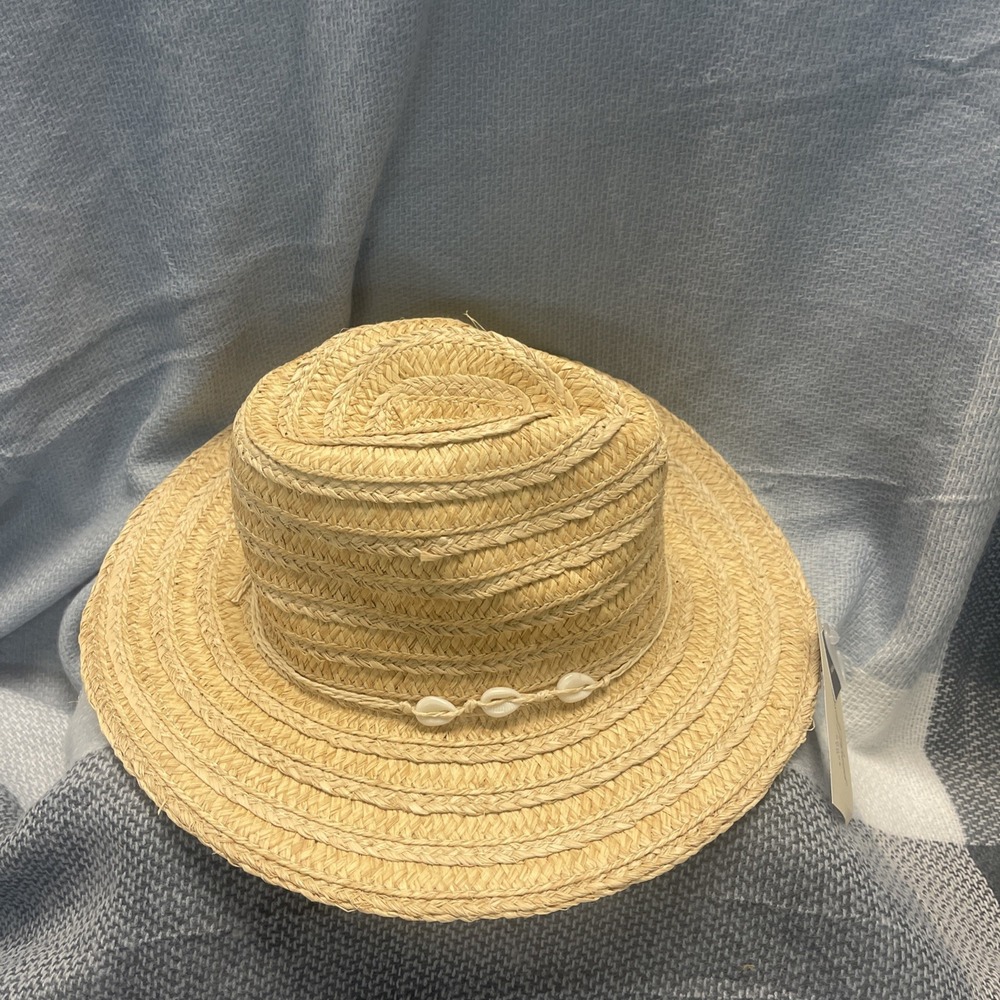Universal Threads Straw Hat With Decorative Shells S/M NWT